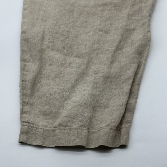 Eileen Fisher Women's Size Large Tan Organic Linen Pull-On Tapered Pants - FLAW! - Picture 9 of 10
